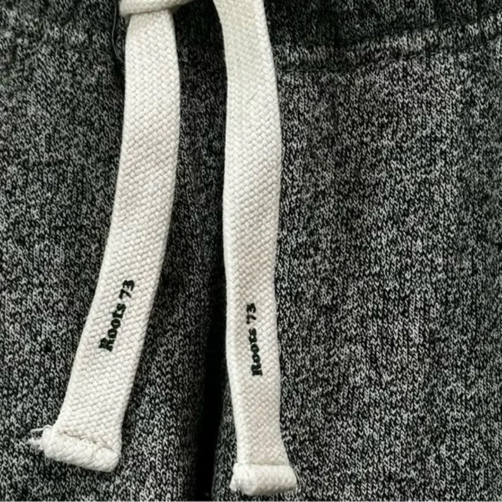 Roots Cotton Salt & Pepper Back Logo Pockets Cuff Sweatpant Track Pants Joggers - Picture 6 of 16